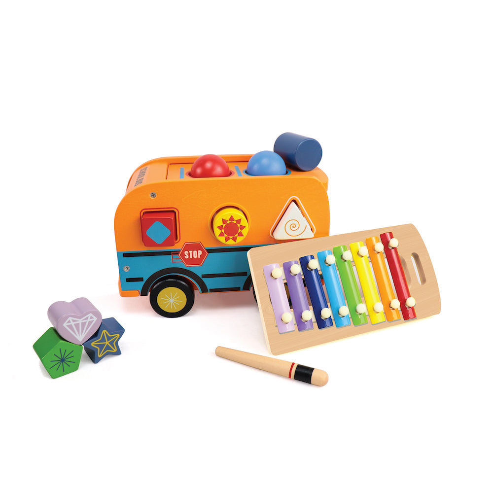Leo & Friends Leo & Friends - School Bus Pound And Tap Wooden Toy
