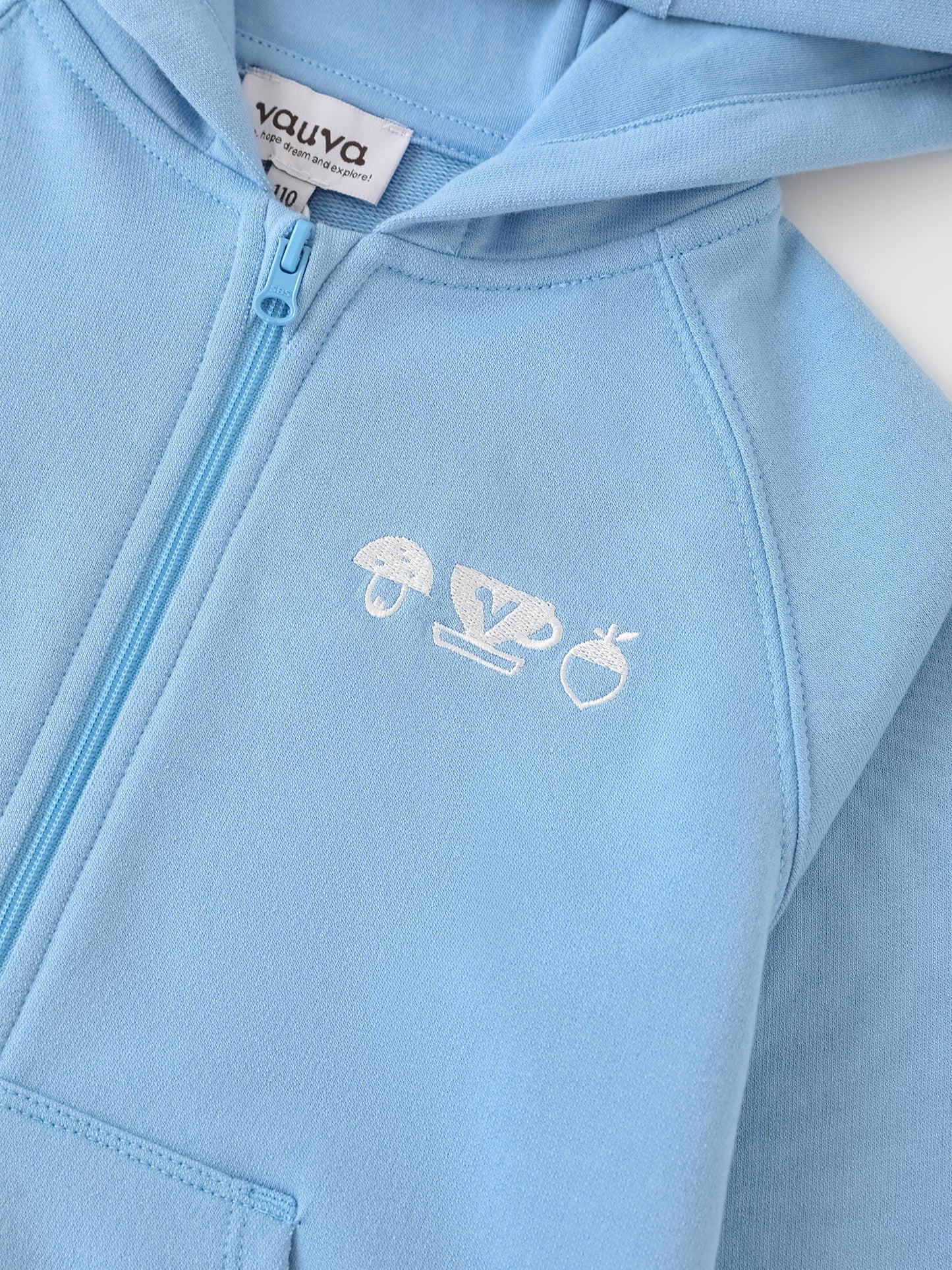 Kid Long Sleeve Embroidery Zipped Hoodie