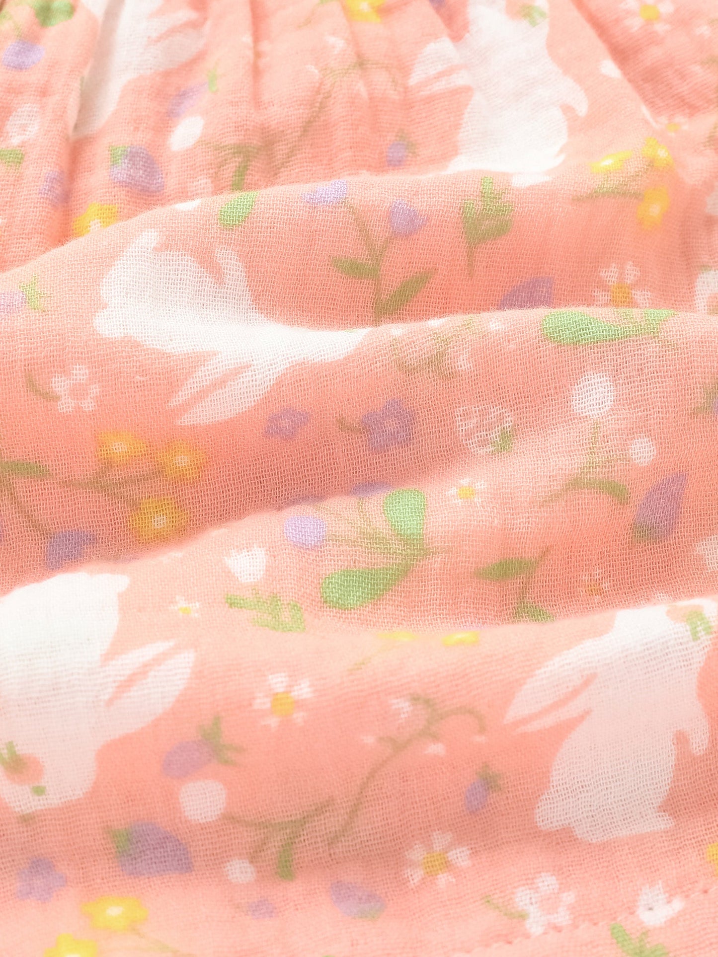 Baby Babydoll Collar Sleeveless All-Over Bunny Print Dress & Knicker Set