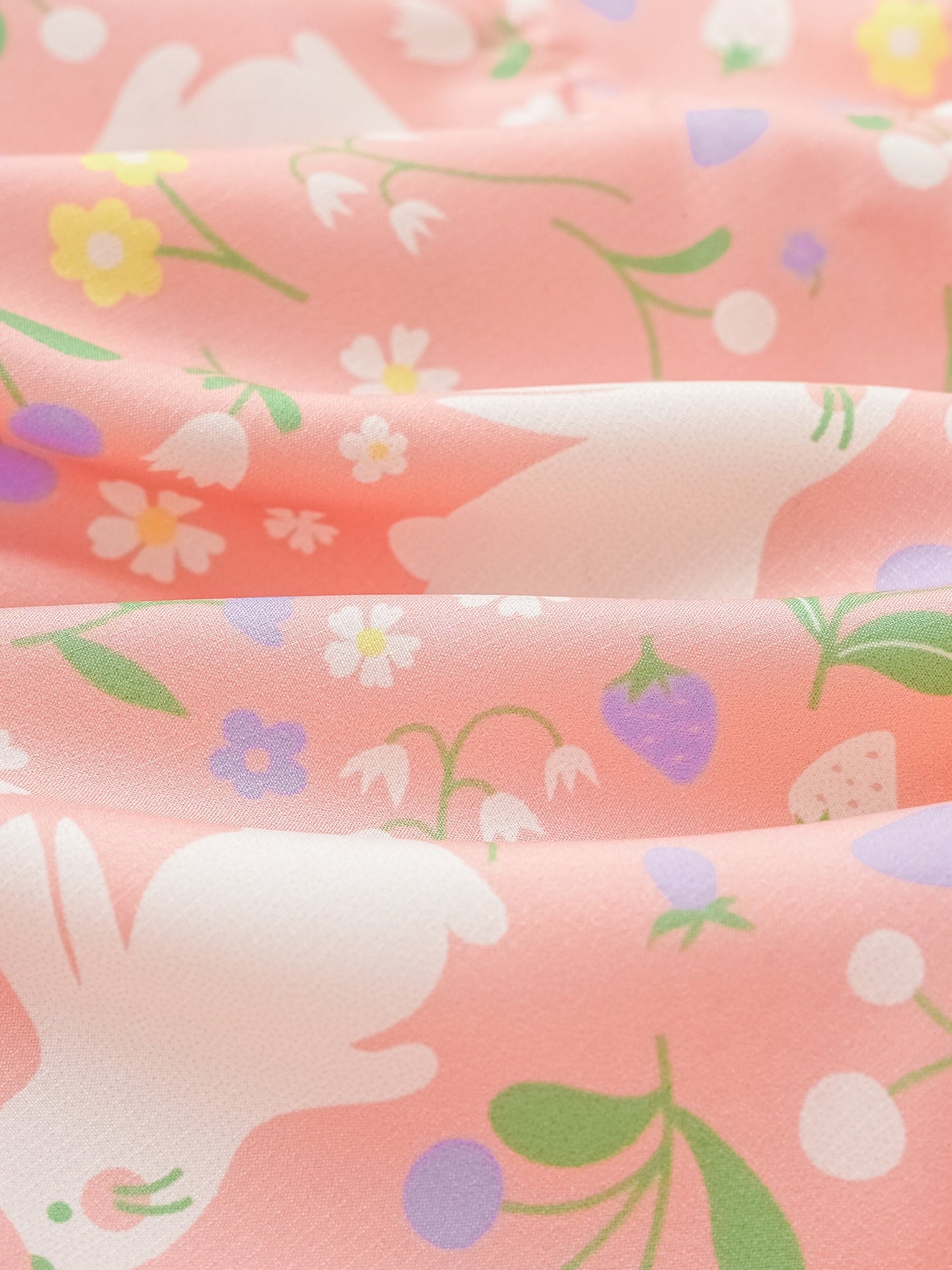 Kid All-Over Bunny Print Frills Zipped Windbreaker