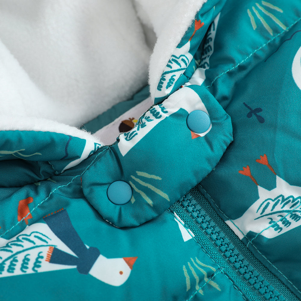 VAUVA Vauva FW23 - Baby Boy White Goose Print Coat with Hood (Blue) Coat & Jacket