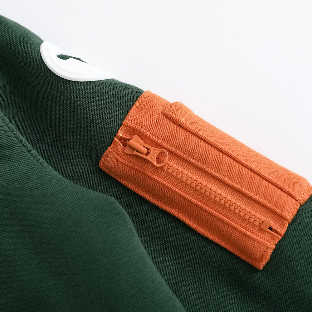 VAUVA Vauva FW23 - Boys Zip Long Sleeve Jacket (Green/Orange) Coat & Jacket