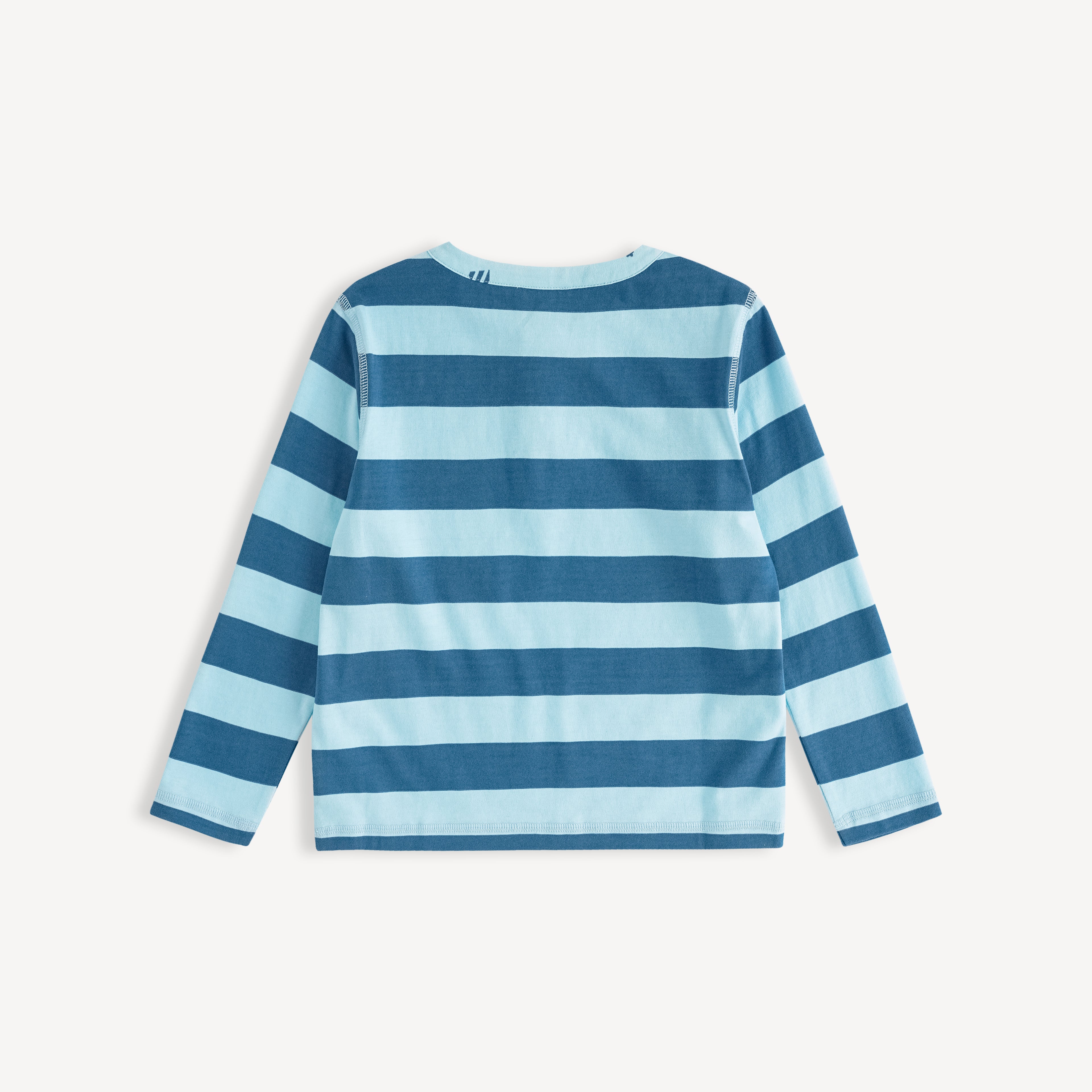 Bear-Print Two-Tone Long Sleeve Tee