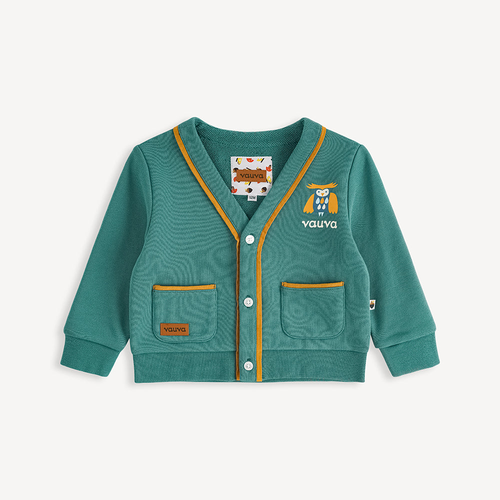 Owl-Print Cardigan