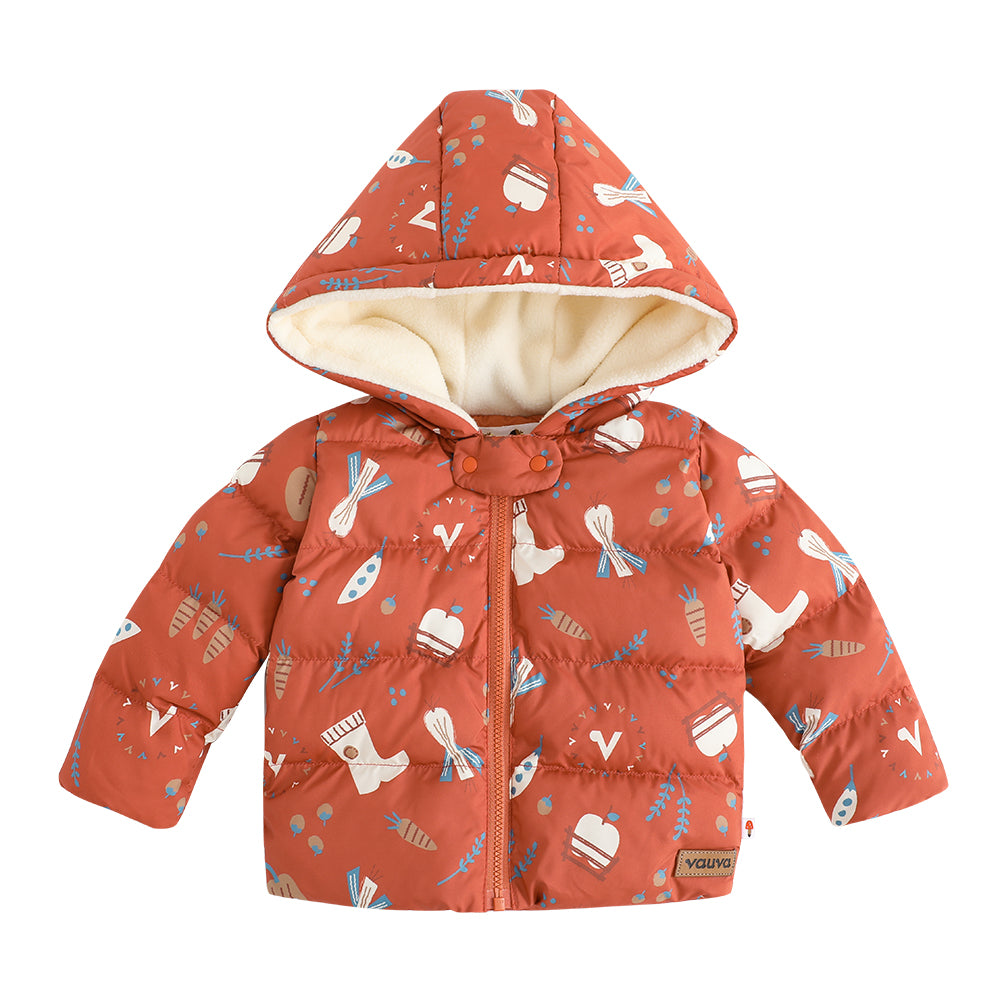 VAUVA Vauva FW23 - Baby Girl Happy Farm Hooded Padded Coat Coat & Jacket
