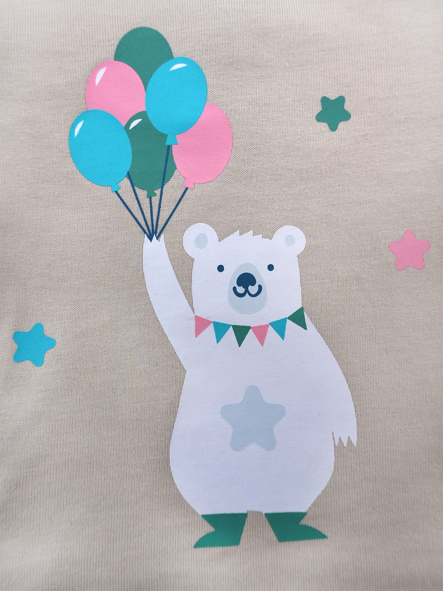 Bear-Print Raglan Sleeve Tee