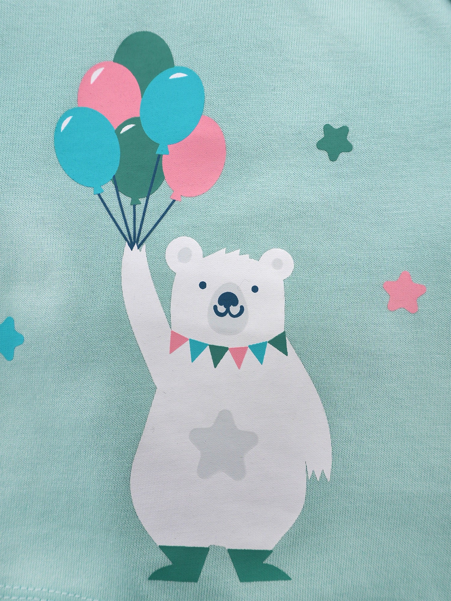 Bear-Print Raglan Sleeve Tee