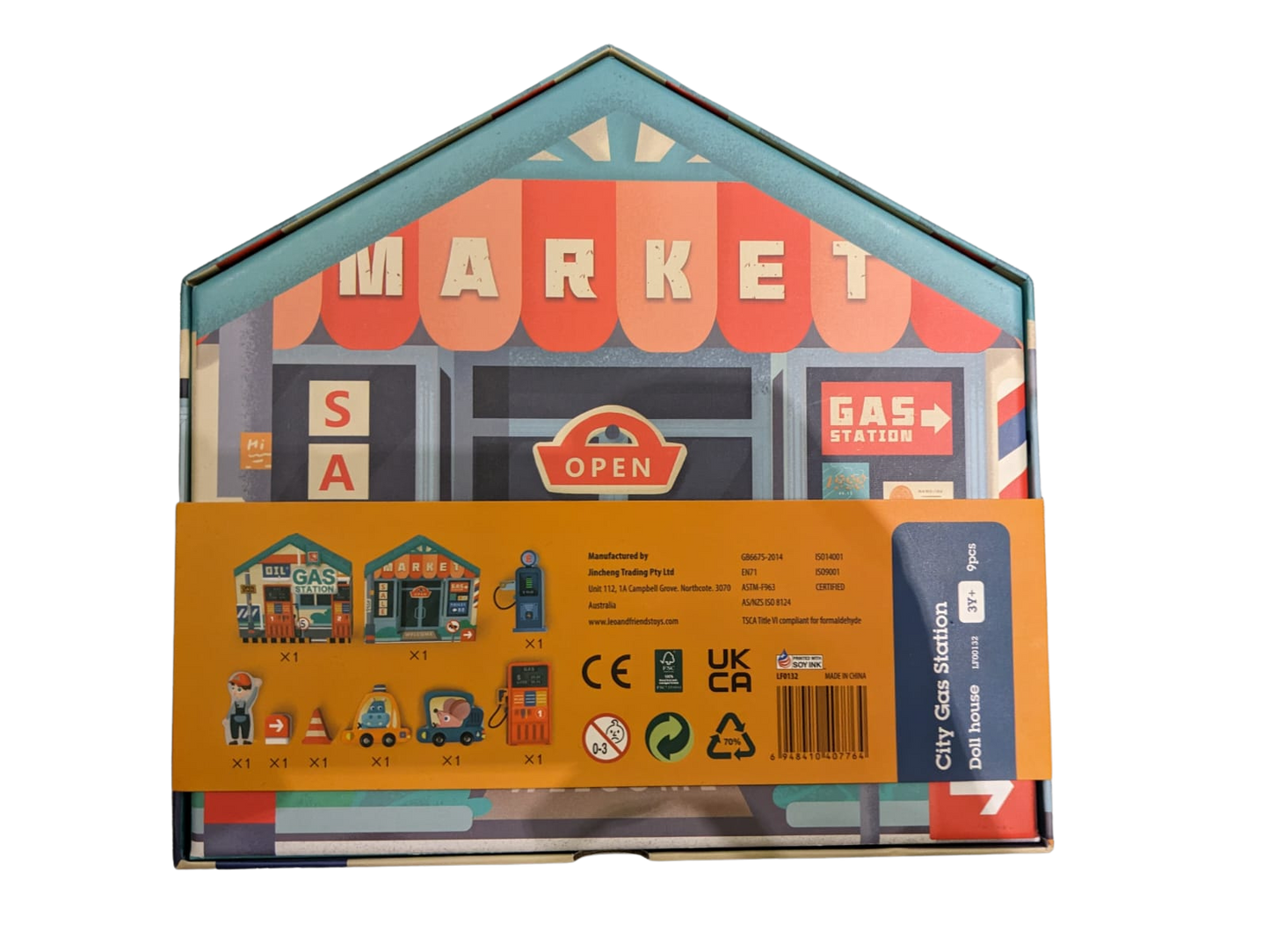 Leo & Friends Leo & Friends - City Gas Station Doll house Wooden Toy