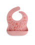 Gina Silicone Bib - Dusty Rose + Flower