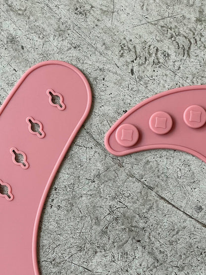 Gina Silicone Bib - Dusty Rose + Flower