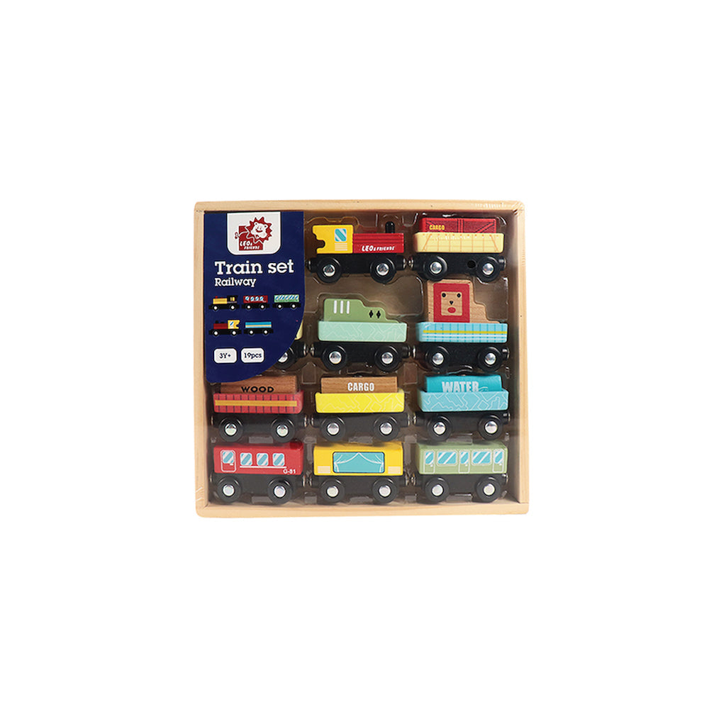 Leo & Friends Leo & Friends - Wooden Train Set 12 pcs Wooden Toy