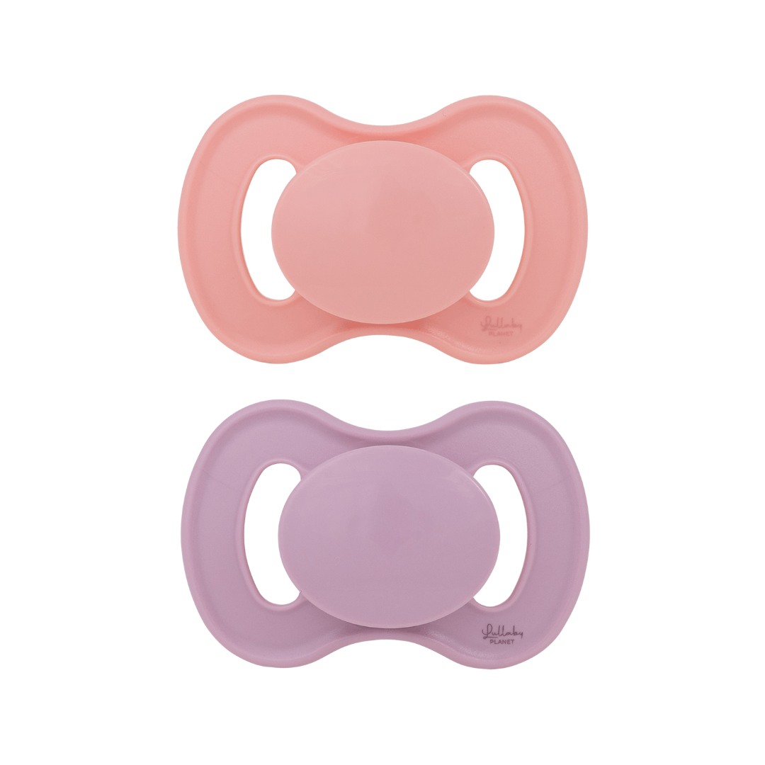 Lullaby Planet Lullaby Planet Dental Silicone Soothers Size 2 - Pink Coral & Lavender Breeze 2 pcs. Comforter & teether