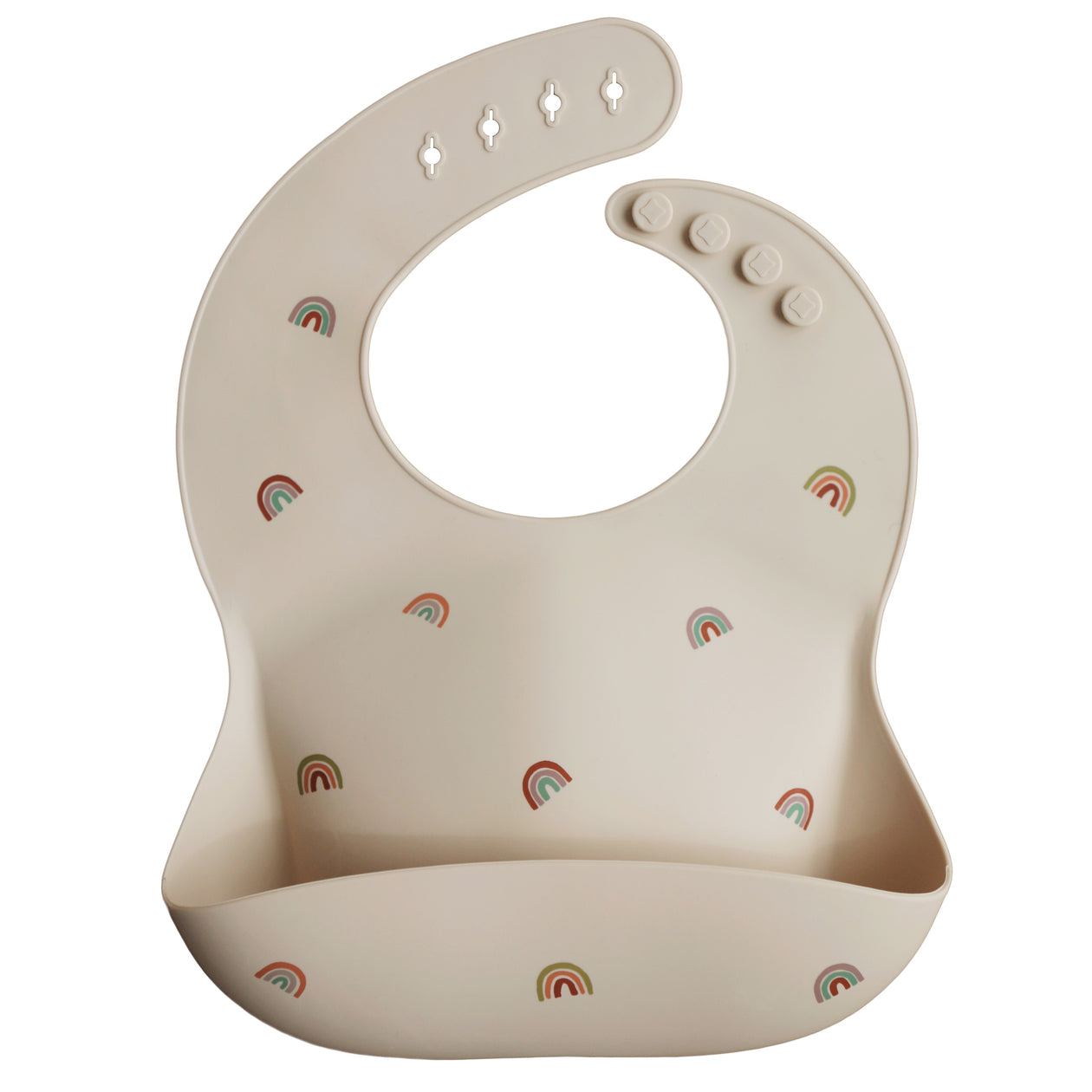 Mushie Mushie - Silicone Bib Rainbows (Pink) Bib