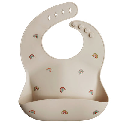 Mushie Mushie - Silicone Bib Rainbows (Pink) Bib
