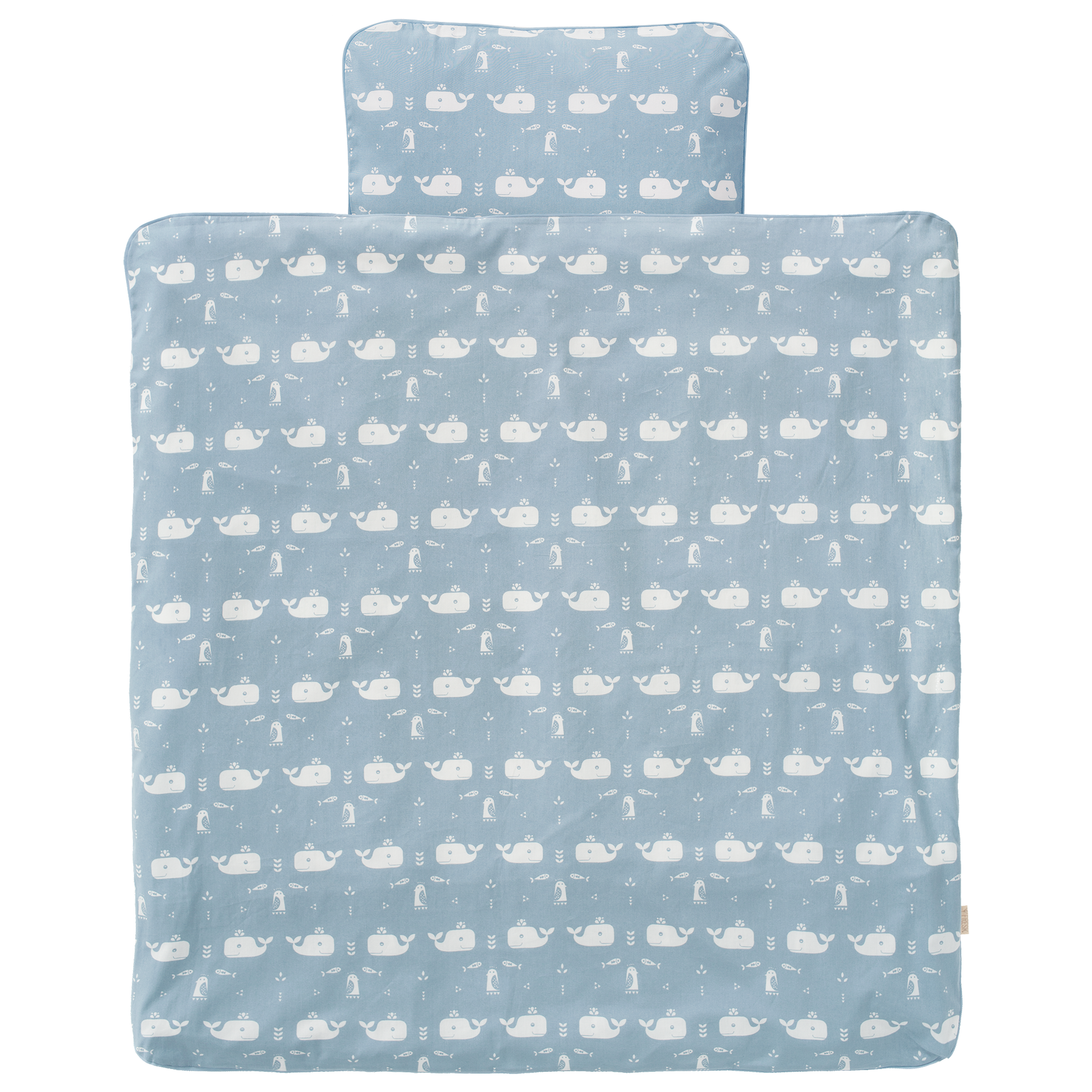 Fresk Fresk Duvet Cover Whale Blue Fog 100x135cm Duvet Cover