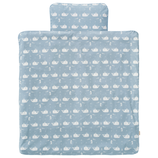 Fresk Fresk Duvet Cover Whale Blue Fog 100x135cm Duvet Cover