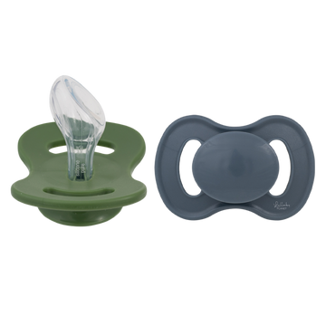 Lullaby Planet Lullaby Planet - Dental Silicone Soothers Size 2 - Forest Green & Flint Stone 2 pcs. Comforter & teether