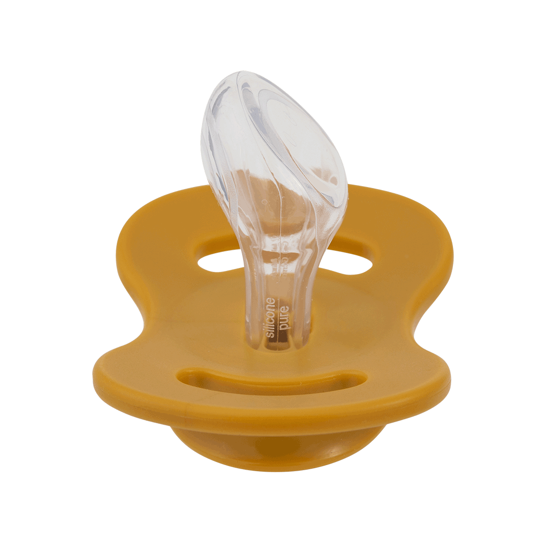 Lullaby Planet Lullaby Planet Dental Silicone Soothers Size 2 Honey Mustard & Hazelnut Brown 2 pcs. Comforter & teether