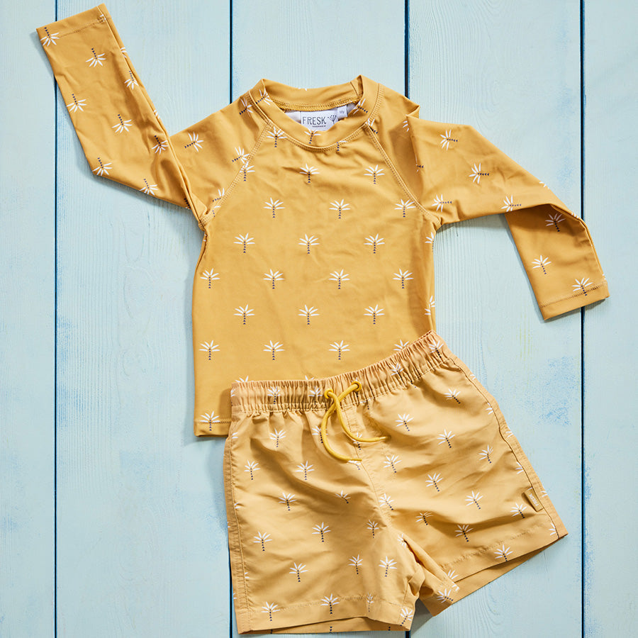 Fresk Fresk Swim UV Top longsleeve Palmtree Ochre Swimwear