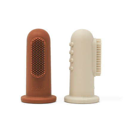 Mushie Mushie - Finger Baby Toothbrushes Blush (Clay) Toothbrush