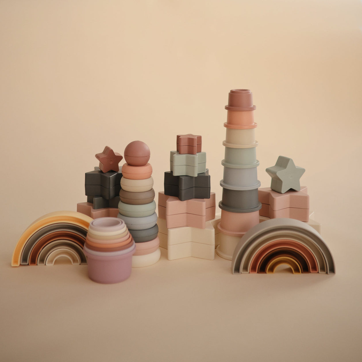 Mushie Mushie - Rainbow Stacker Sol Learning Toys