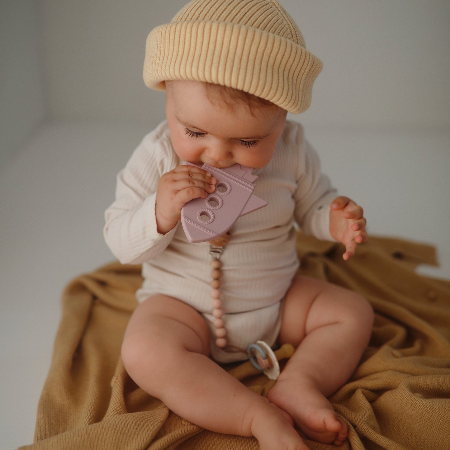 Mushie Mushie - Baby Rocket Teether ( Cloud Blue) Comforter & teether