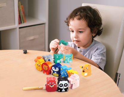 Leo & Friends Leo & Friends - Animal Lacing Beads Wooden Toy