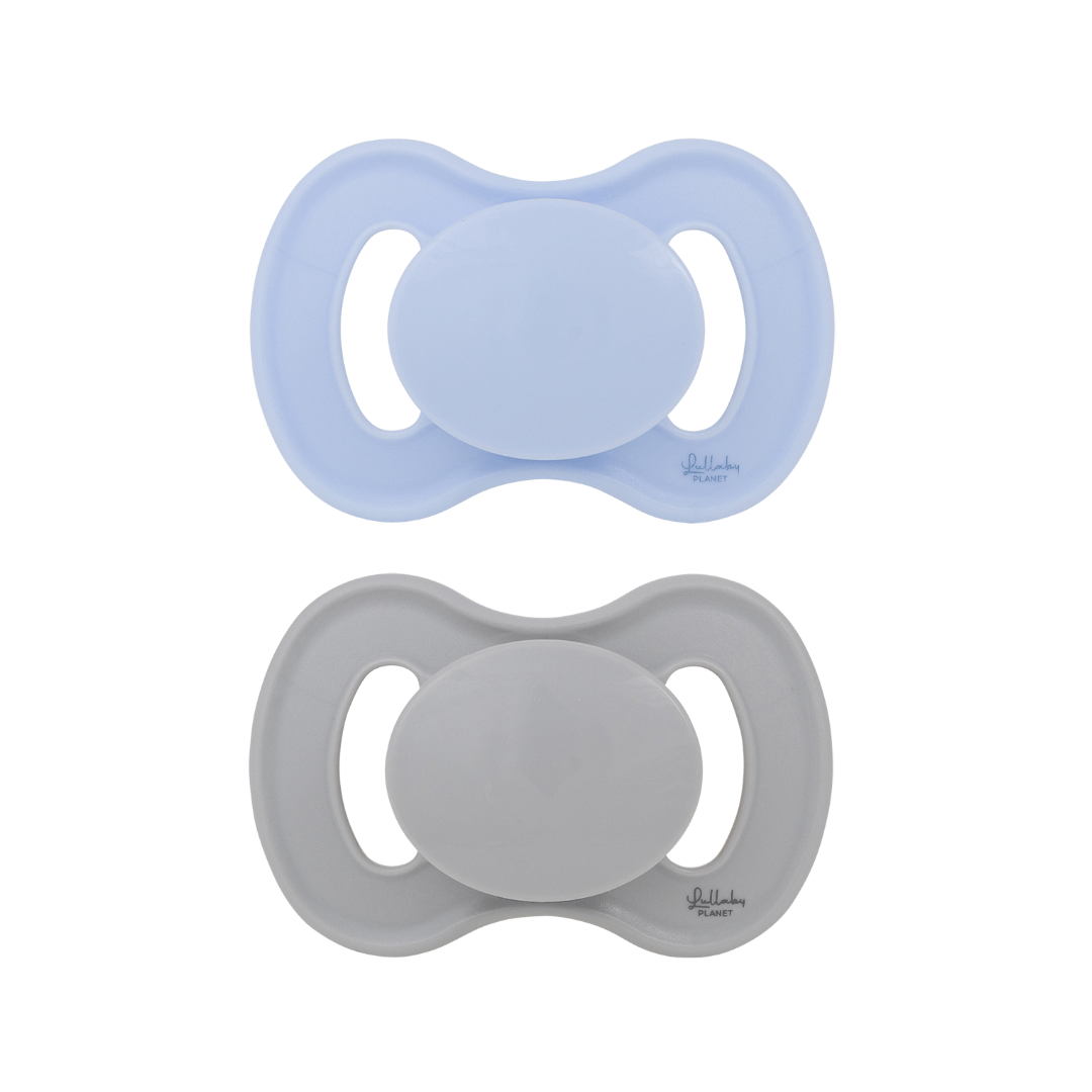 Lullaby Planet Lullaby Planet - Dental Silicone Soothers (Blue & Misty Grey) Comforter & teether