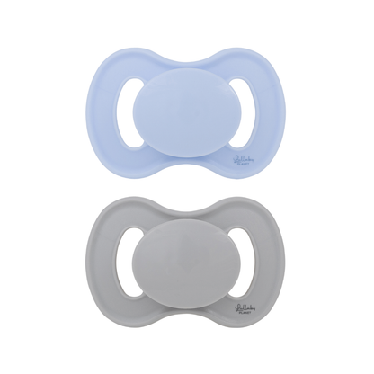 Lullaby Planet Lullaby Planet - Dental Silicone Soothers (Blue & Misty Grey) Comforter & teether