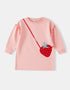 Kid Long Sleeve Strawberry Applique Sweatdress