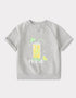 Kid Short Raglan Sleeve Lemon Tea Print Tee