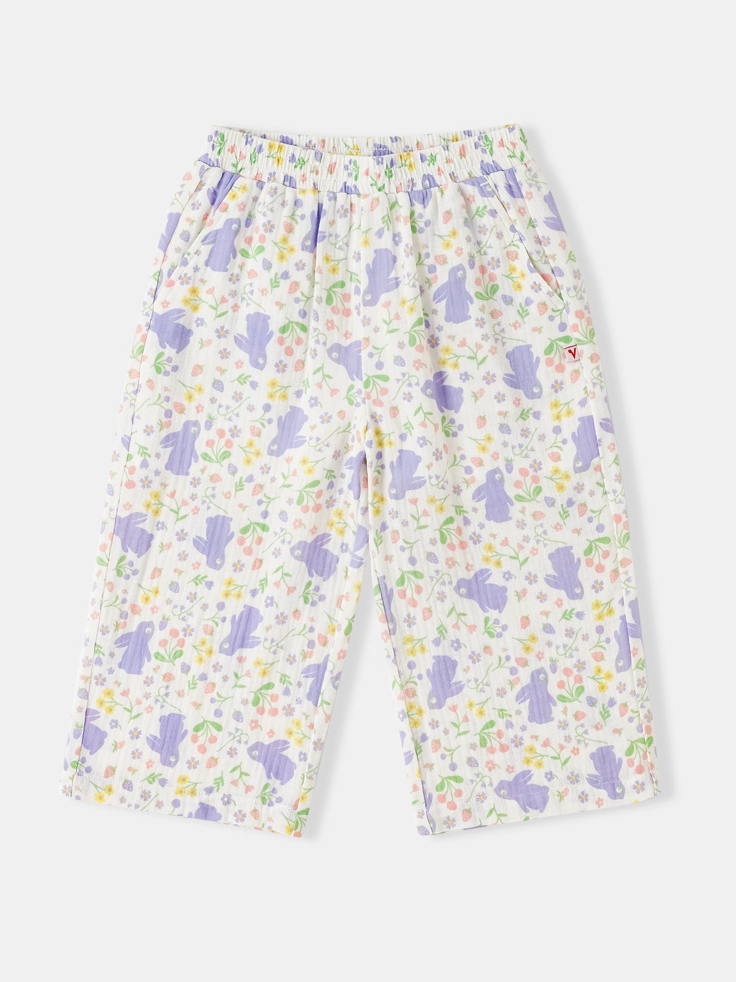 Kid All-Over Bunny Print Flare Pants