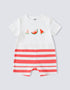 Baby Short Sleeve Watermelon Print Two-Tone Romper