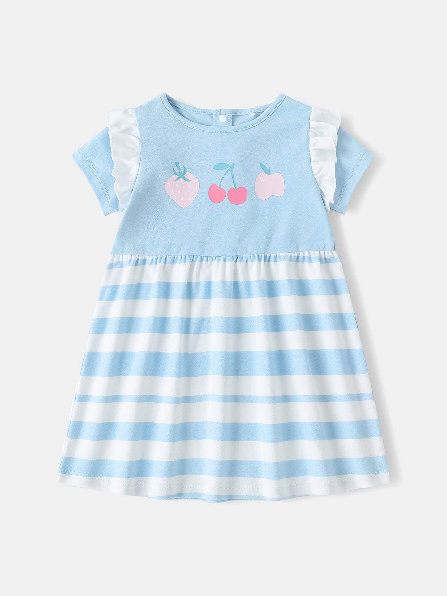 Baby Ruffle Sleeve Berries Print Dress & Knicker Set