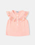 Baby Sleeveless All-Over Bunny Print Ruffle Two-Tone Top