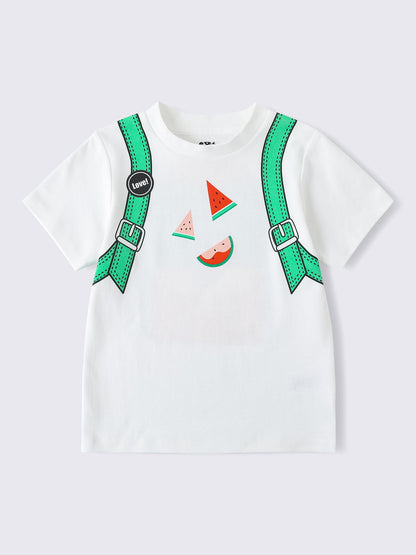 Kid Short Sleeve Backpack Print Tee
