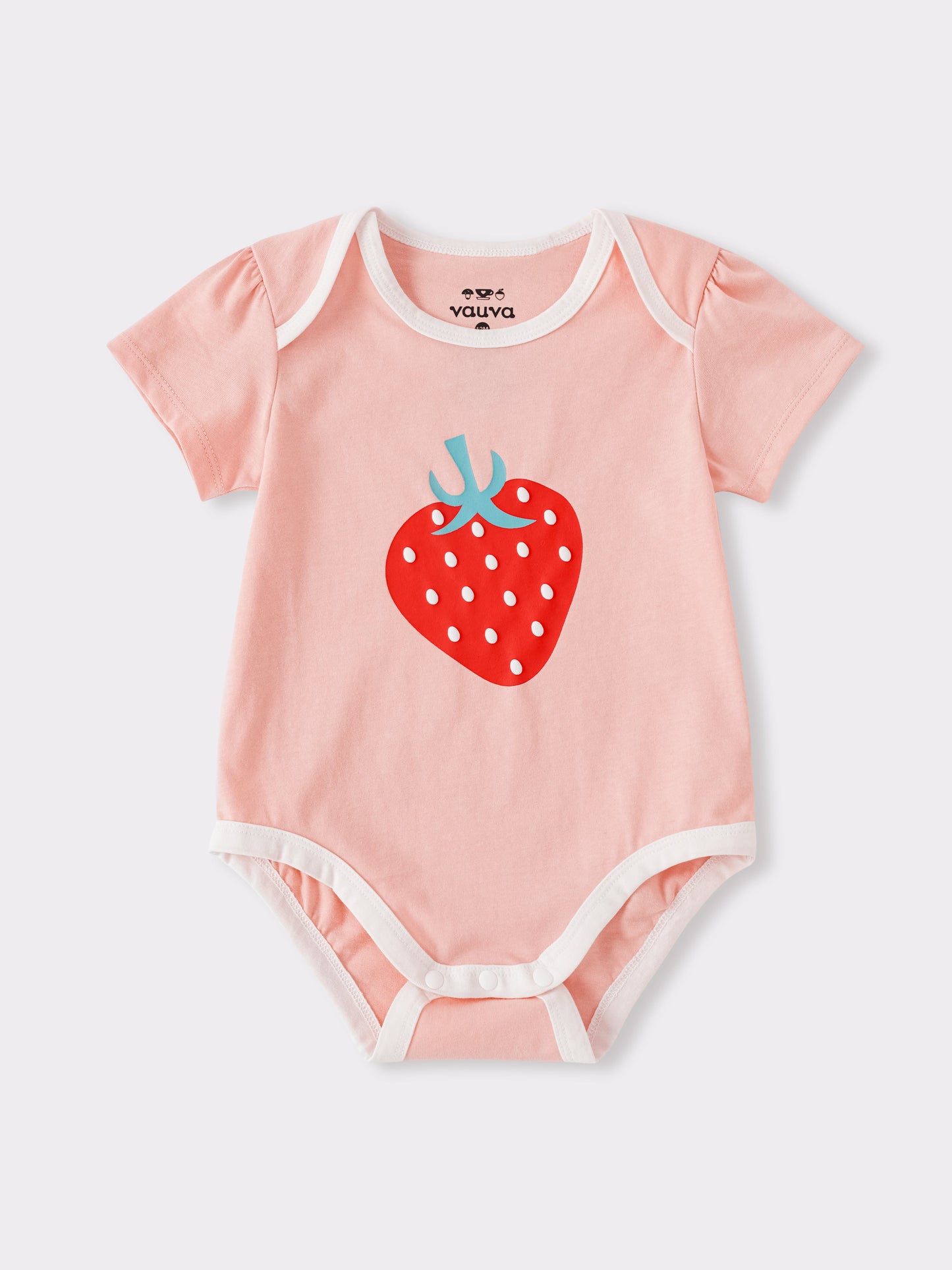 Baby Short Sleeve Strawberry Print Bodysuit