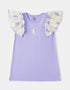 Kid Ruffle Cap Sleeve Bunny Print Dress