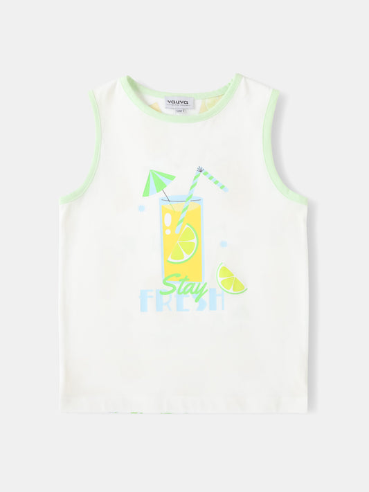 Kid All-Over Lemon Tea Print Tank Top