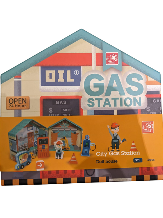 Leo & Friends Leo & Friends - City Gas Station Doll house Wooden Toy