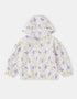 Kid All-Over Bunny Print Frills Zipped Windbreaker