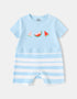 Baby Short Sleeve Watermelon Print Two-Tone Romper