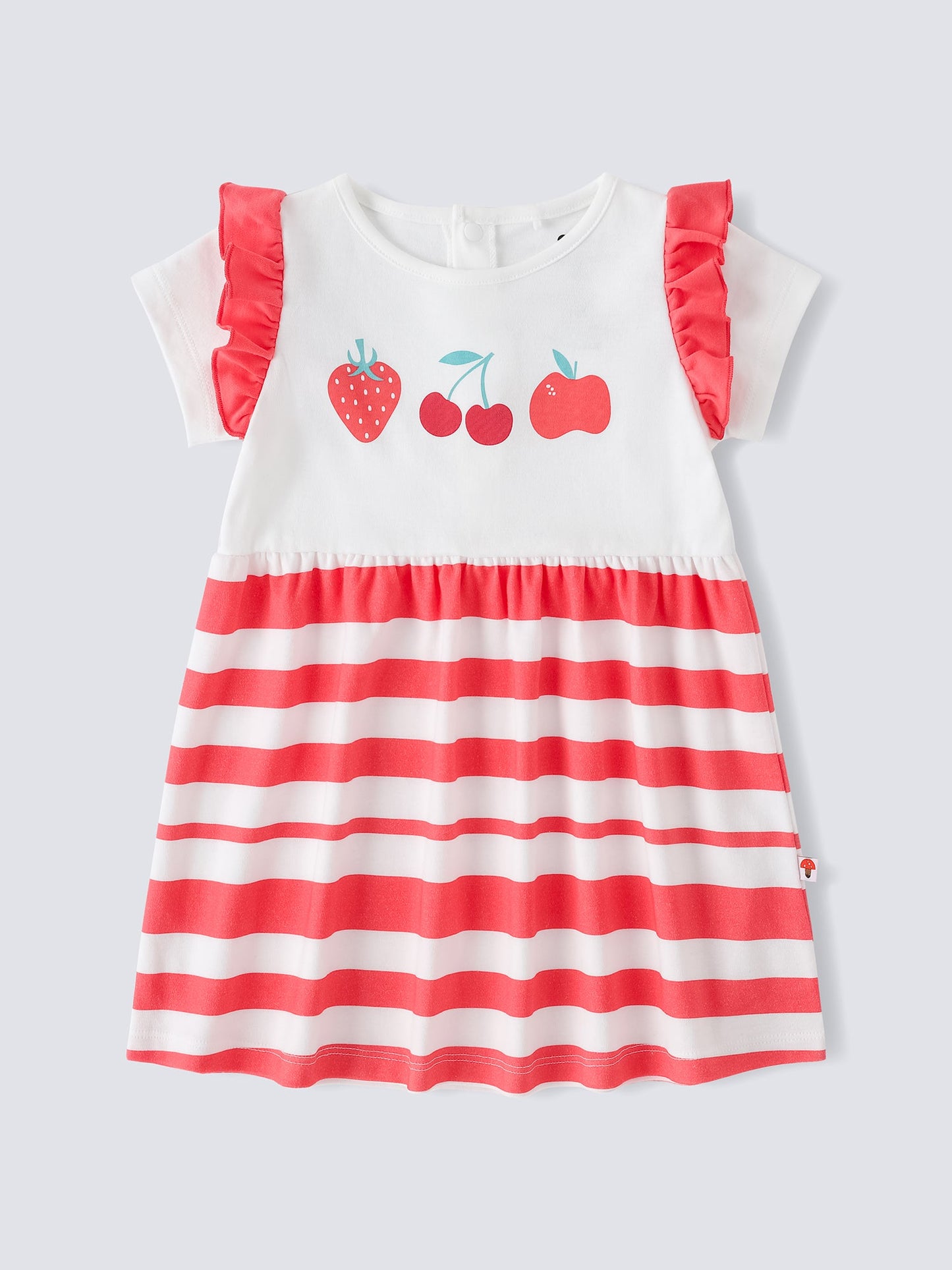 Baby Ruffle Sleeve Berries Print Dress & Knicker Set