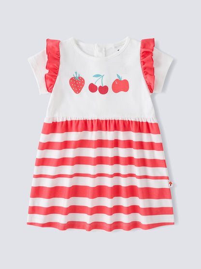 Baby Ruffle Sleeve Berries Print Dress & Knicker Set