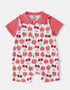 Baby Peter Pan Collar Short Sleeve All-Over Berries Print Romper