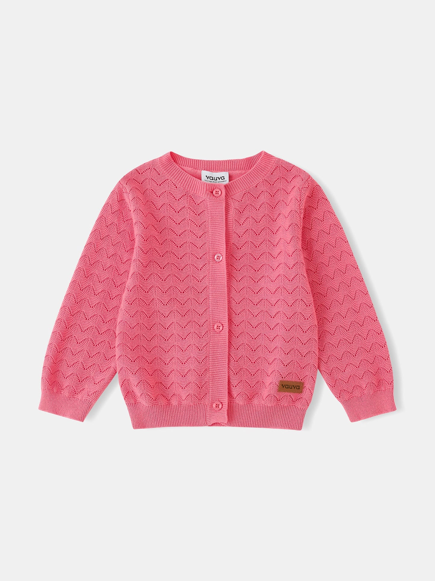 Kid Logo Patch Pointelle Cardigan