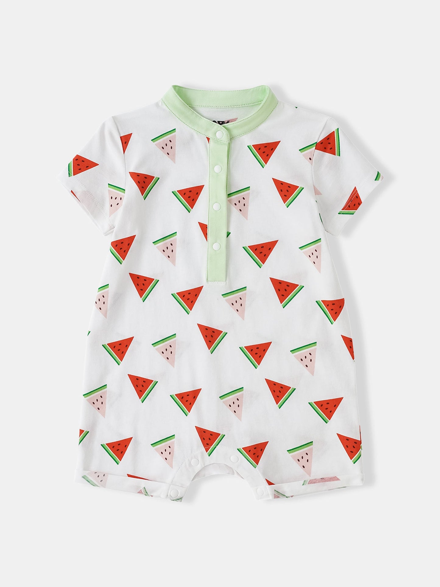 Baby Short Sleeve All-Over Watermelon Print Romper
