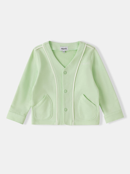 Kid Logo Embroidery Open Chest Jacket