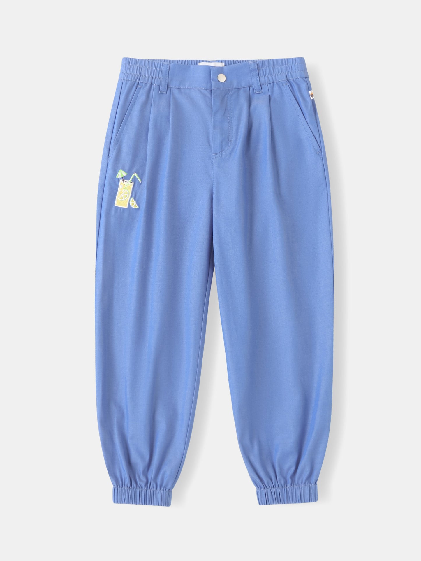 Kid Lemon Tea Print Barrel Pants