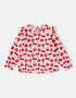 Kid Long Puff Sleeve All-Over Berries Print Top